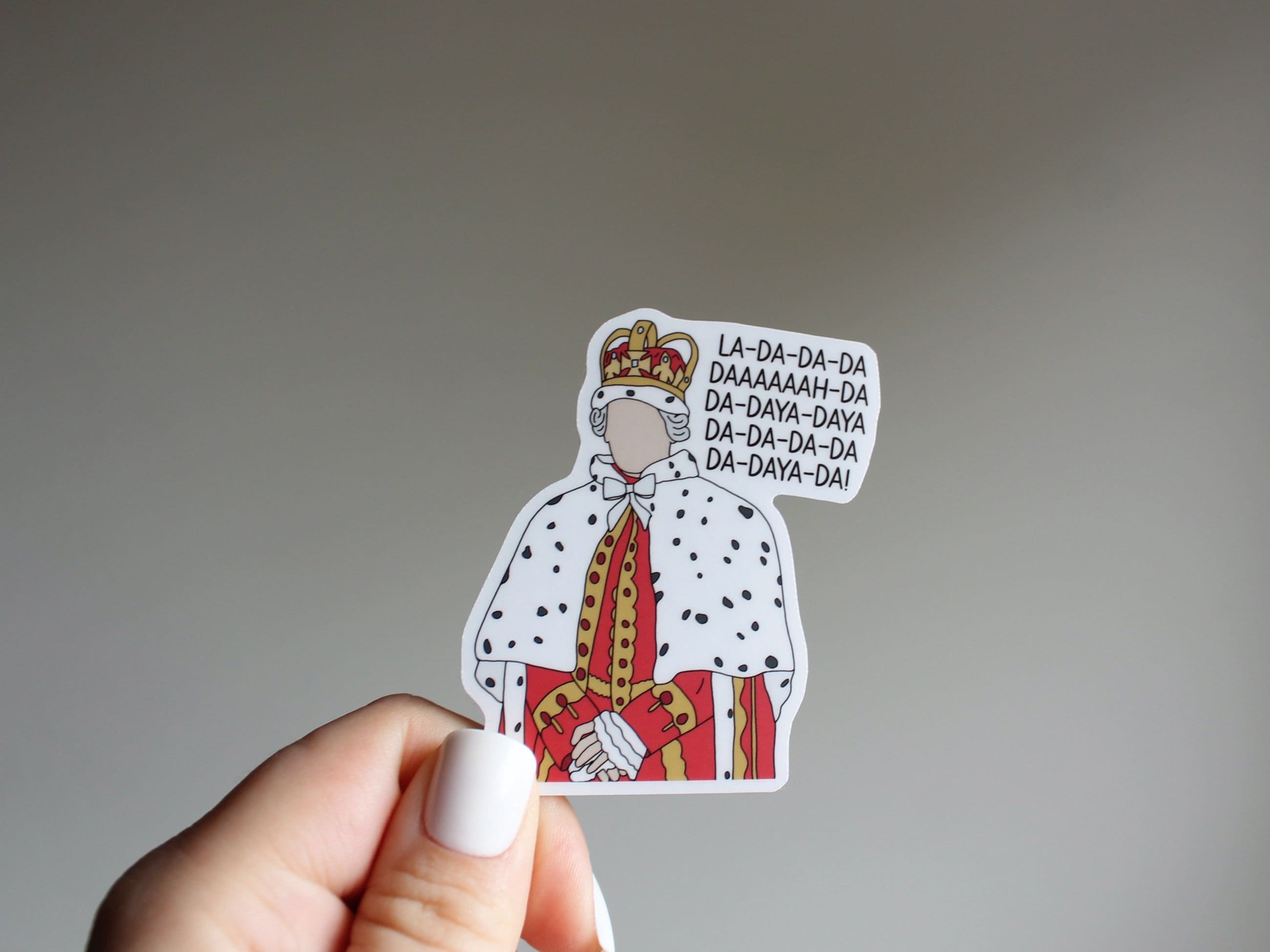 King George Sticker - Hamilton sticker, Waterproof Weatherproof sticker, matte, broadway sticker, musical sticker, hamilton sticker
