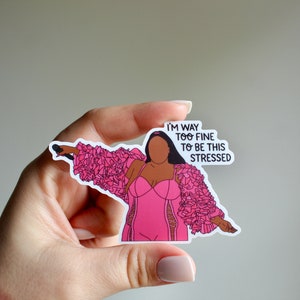 Lizzo 'Way Too Fine' Waterproof Matte Sticker - Mental Health image 2