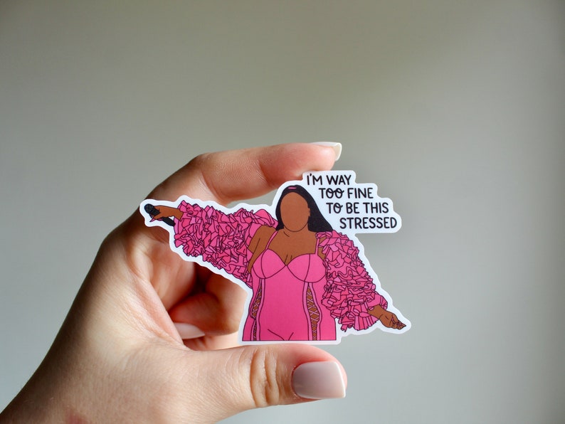 Lizzo 'Way Too Fine' Waterproof Matte Sticker - Mental Health image 2