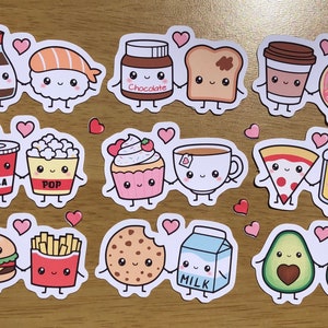 Cute Funny Food Stickers - Set of 9 | Perfect for Planners, Bullet Journals, and Laptops | High-Quality Vinyl Stickers