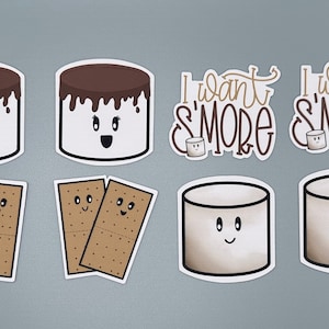 Cute Marshmallow Stickers - Set of 8 | Perfect for Planners, Bullet Journals, and Laptops | High-Quality Vinyl Stickers
