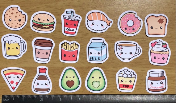 2 Sheets Food Fun Stickers Papercraft Summer Party Teacher DIY Craft Journal