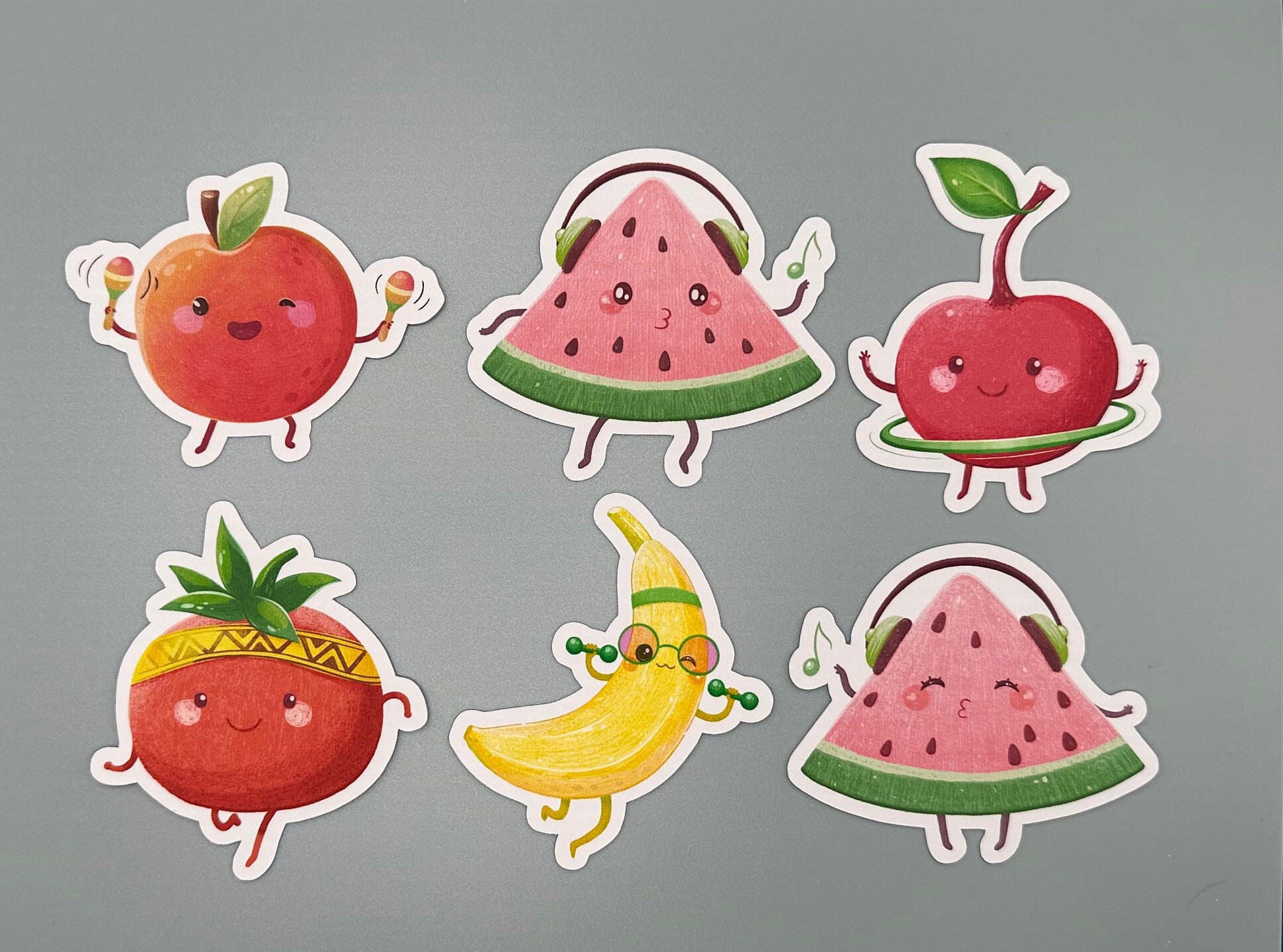  Fruit Stickers, 100 Pcs Mini Pixel Fruit Stickers Pack