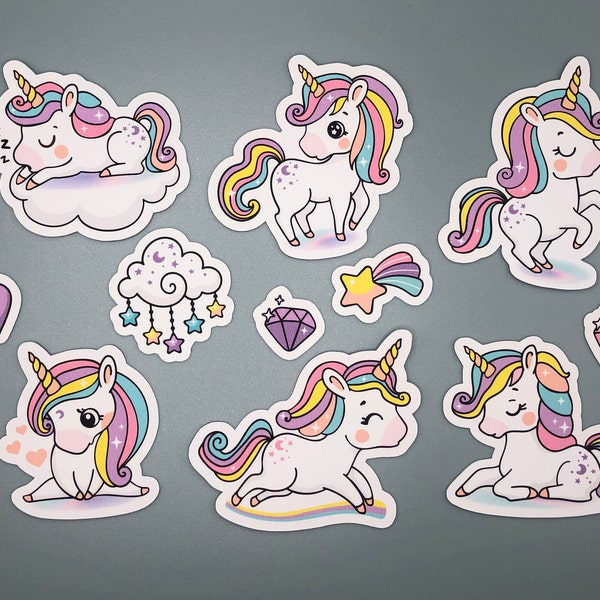 Cute Unicorn Stickers - Set of 11 | Perfect for Planners, Bullet Journals, and Laptops | High-Quality Vinyl Stickers for Animal Lovers