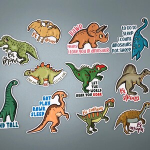 Cute Dinosaur Stickers - Set of 11 | Perfect for Planners, Bullet Journals, and Laptops | High-Quality Vinyl Stickers for Animal Lovers