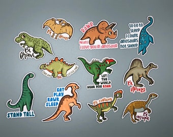Cute Dinosaur Stickers - Set of 11 | Perfect for Planners, Bullet Journals, and Laptops | High-Quality Vinyl Stickers for Animal Lovers