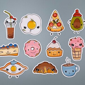 Cute Food Stickers - Set of 11 | Perfect for Planners, Bullet Journals, and Laptops | High-Quality Vinyl Stickers