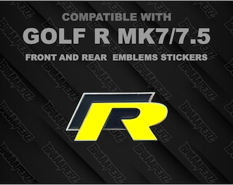 Adhesivo compatible con el emblema/insignia delantero y trasero del Golf R MK7
