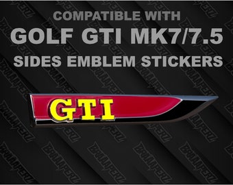 Stickers compatible with Golf GTI MK7 - MK7.5 sides emblem - badge