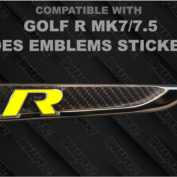 Sticker compatible with Golf R MK7 sides emblem - badge