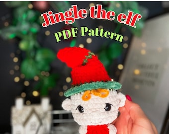 Christmas elf crochet Pattern/Amigurumi/ tutorial/ low sew/ digital PDF/English
