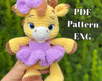 Giraffe Crochet Pattern/ low sew Amigurumi/ tutorial/ digital PDF/ENG