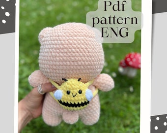 Bee backpack crochet Pattern/no sew /Amigurumi/ tutorial/ digital PDF/ENG