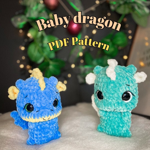 Baby dragon crochet Pattern/Amigurumi/ tutorial/digital PDF/English