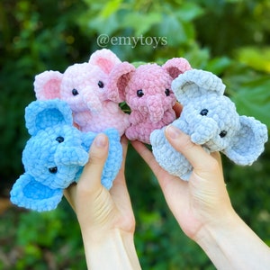Mini Elephant Low Sew Pattern/ Amigurumi/ Tutorial/ Crochet Pattern ...