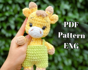 Little giraffe crochet Pattern/low sew /Amigurumi/ tutorial/ digital PDF/ENG
