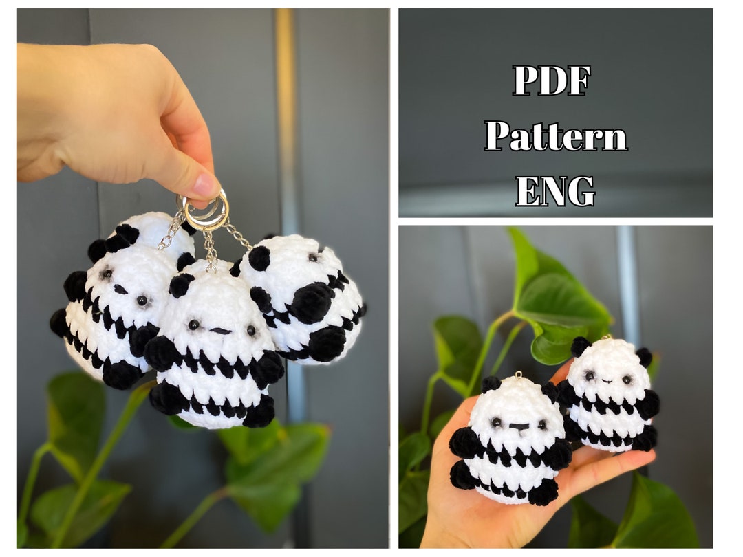 Mini Squishy Panda No Sew Pattern/ Amigurumi/ Panda Tutorial Keychain ...