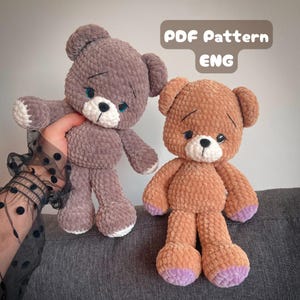 Teddy bear crochet pattern/videos/tutorial/digital PDF/English only