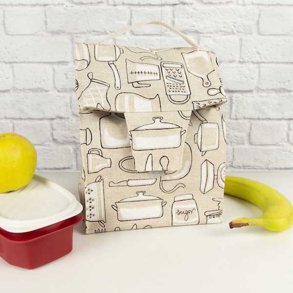 Lunch bag seamless pattern, food carry bag pattern, seamless pattern turorial