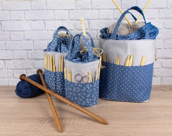 Knitting needle bag pattern, 3 sizes, pdf tutorial sweing, sewing knitting bags tutorial, knitting bags pdf pattern, knitting tote pattern