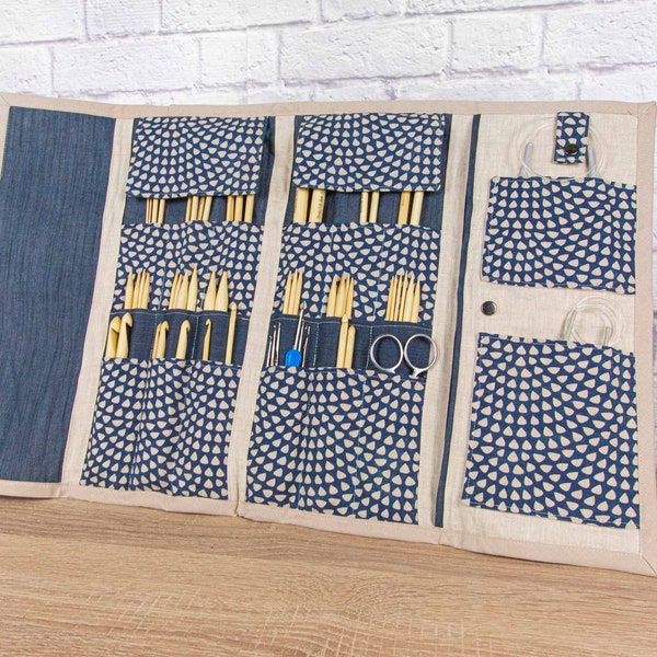 Knitting needle case pattern, pdf tutorial, Knitting needle case tutorial, knitting needle wrap pattern, doble pointed needle case pattern