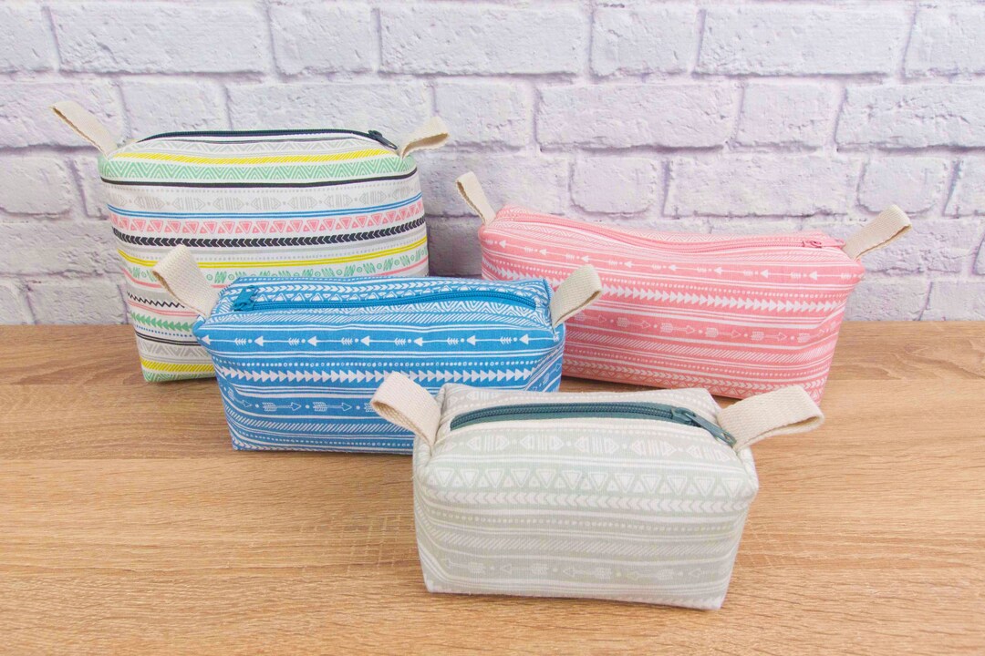 Boxy Zipper Pouch Pattern, 4 Sizes, Boxy Bag Pdf Sewing Pattern, Zipper