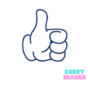 Digital Download - Cartoon Thumbs Up Embroidery Design, Four Finger Thumbs Up Embroidery Design
