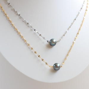 Dainty Floating Single Pearl Necklace, Minimalist Gold Filled Choker, Freshwater Pearl Jewelry, Bridesmaid Wedding Gift, Everyday Wear