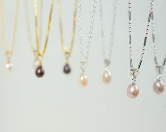 Dije de perla de agua dulce genuina: colgante de perla de plata esterlina/oro vermeil, dije de perla adicional para pendientes, collares y pulseras personalizados.
