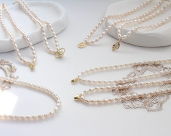 Collier de perles personnalisé, tour de cou en perles, collier de perles de perles d'eau douce en or, bijoux personnalisés en perles véritables, cadeau pour elle