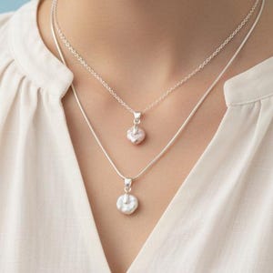 Rainbow Keshi Pearl Necklace | Freshwater Pearl Choker | Layering Jewelry Silver | Organic Iridescent Gemstone