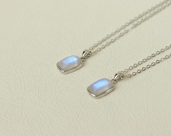 Mondstein Kette: Ethereum Halskette, Blauer Mondstein Kette, Handgefertigter Schmuck aus Mondstein