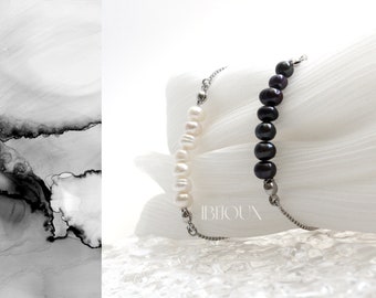 Pearl Bracelet, Real Pearl Layering Bracelet, Adjustable Bracelet, Freshwater Pearl Jewelry Handmade, June Birthstone