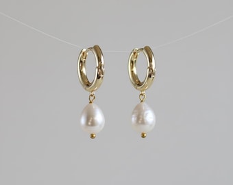 Boucles D'oreilles En Or 18 Carats Avec Perles - Magnifiques, Poids 3,21 G - Occasion
