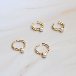 Pearl Ring, Stackable Charm Ring