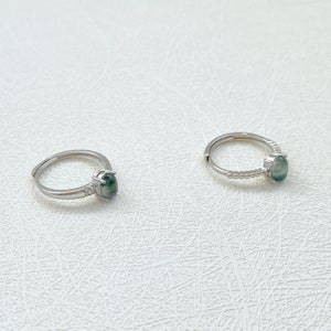 Moss Agate Minimal Ring Silver