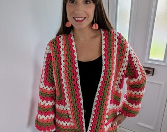 Bespoke Hexigan Granny Stitch Crochet Cardigan