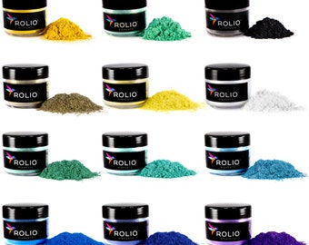 Mica Powder - Summer Mountains Set 12 Pigments for Slime, Nail Polish, Makeup, Epoxy Resin, Candle Making, Bath Bombs, Soap Colorant, Paint