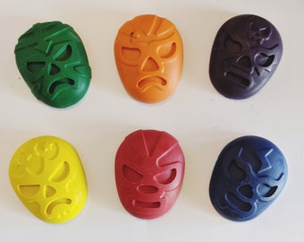 Luchadores Crayons, Lucha Libre Crayon Set, Party Favors, Luchador Birthday Favors, Gifts for Kids, Easter Basket Fillers