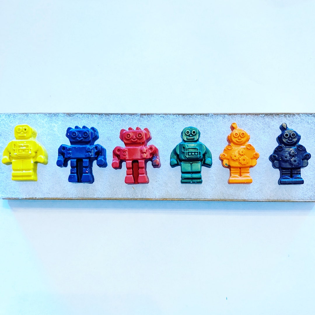 Robot Crayons, Robot Crayon Set, Homeschool Supplies, Party Favors, Robot Birthday Favors, Gifts