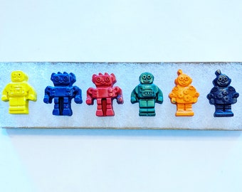 Robot Crayons, Robot Crayon Set, Homeschool Supplies, Party Favors, Robot Birthday Favors, Gifts for Kids, Easter Basket Fillers