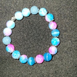 Blue Pink mood bead bracelet