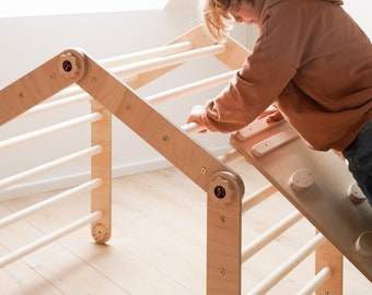 Adjustable Climbing Triangle Set: Montessori Climber with Ramp & Arch