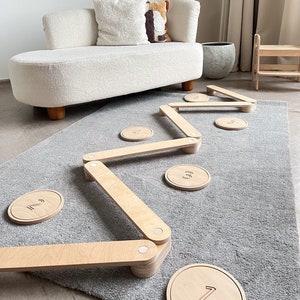 Gymnastic Balance beams for kids Balance board Waldorf toys Montessori education Balancing toy Wooden toys Activity board Wobble board