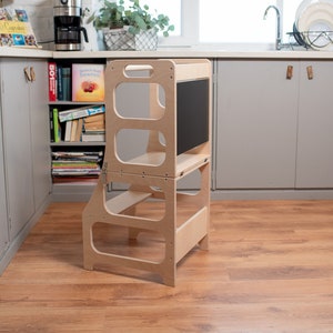 Transformable Kitchen helper tower and a table with a slide