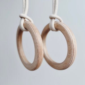 Wooden Gymnastic Rings for Kids Exercise Rings Fitness Rings Trapeze ...