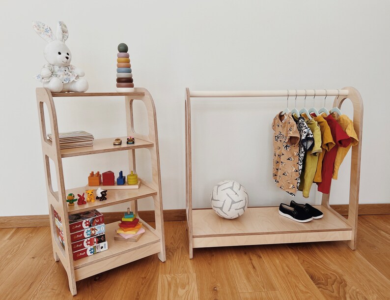 Montessori Clothing Rack Kids Open Wardrobe Montessori Etsy