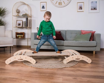 Transformable Wooden Climbing Triangle Set | Montessori Toddler Gym