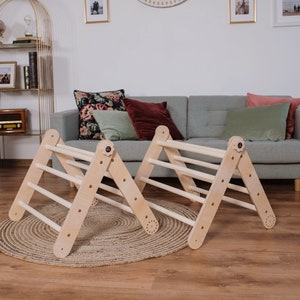 Ensemble de triangle d'escalade transformable de 3 triangles Montessori avec toboggan et bascule en arc Échelle d'escalade Jouets de gymnastique pour tout-petits Kletterdreieck Climber ONLY