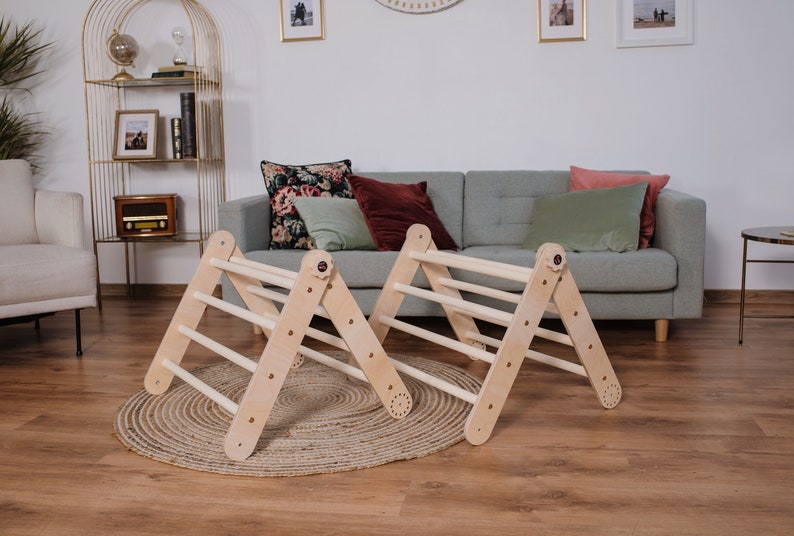 Ensemble de triangle d'escalade transformable de 3 triangles Montessori avec toboggan et bascule en arc Échelle d'escalade Jouets de gymnastique pour tout-petits Kletterdreieck Climber ONLY